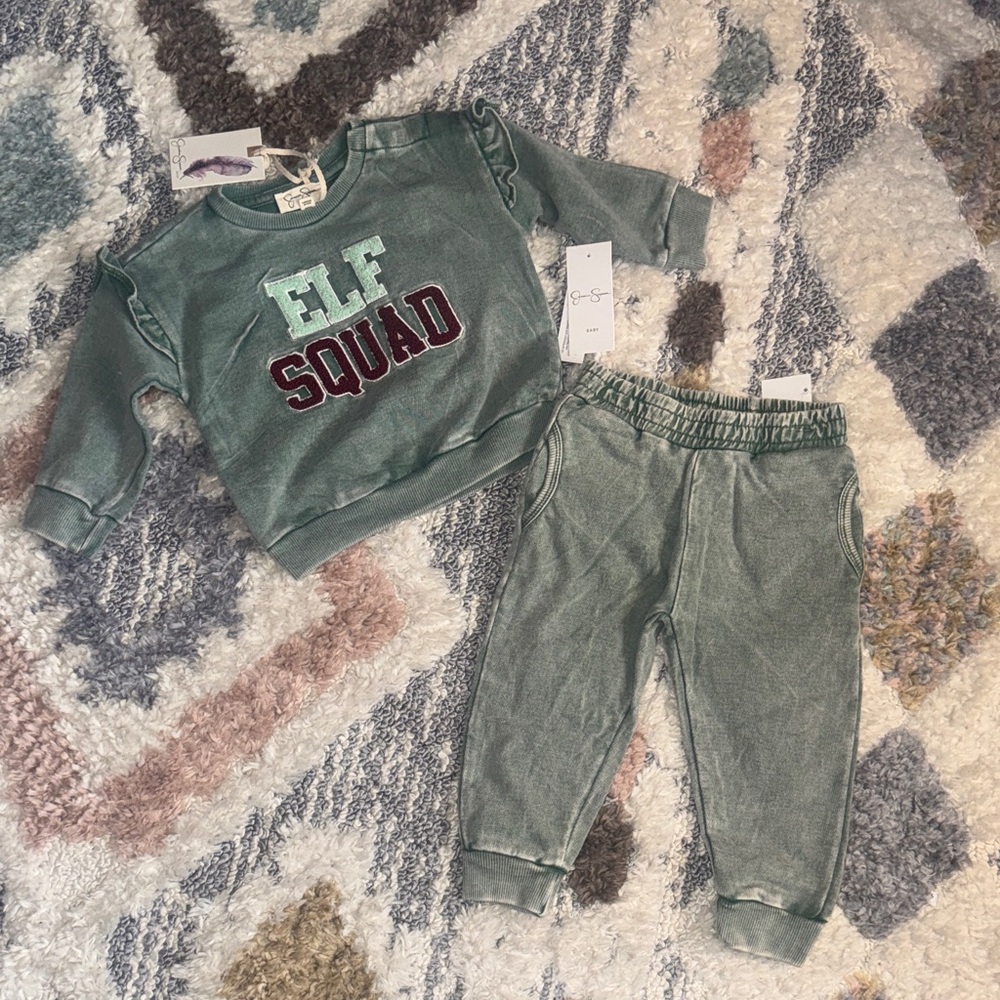 Jessica Simpson Elf Squad Ruffle Sweatsuit